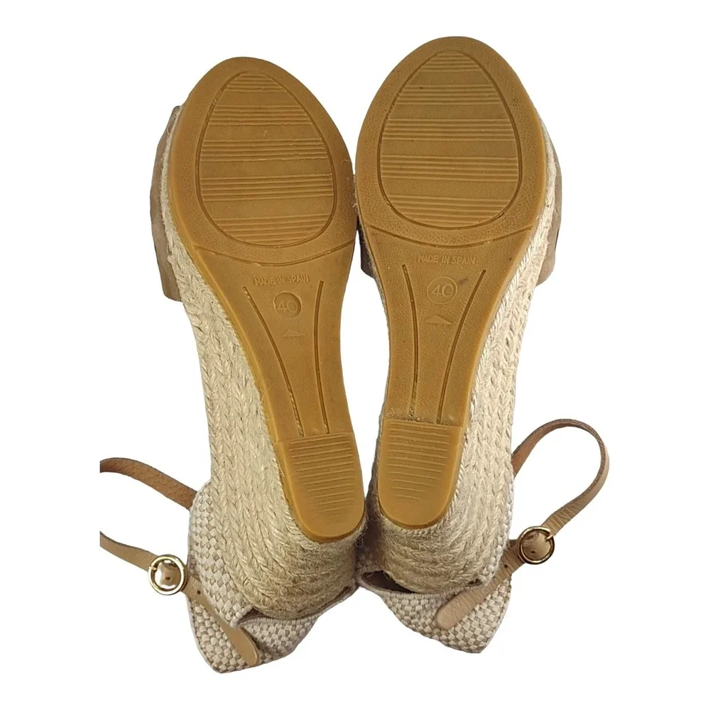Kanna Women's Shoes Espadrille Wedge Heel‎ Sandals Tan Womens Size EU 40 US 9.5